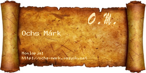 Ochs Márk névjegykártya